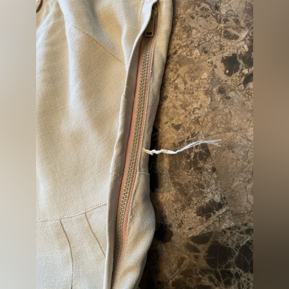 Vintage Original Franklin Embroidered Cutouts Shift Wiggle Dress M Linen Beige - Picture 15 of 16